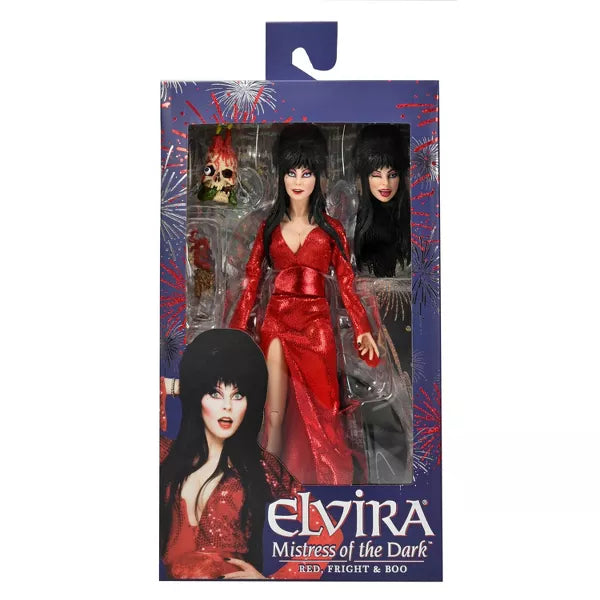 NECA 8" SCALE ELVIRA RED FRIGHT & BOO FIGURE- NEW IN BOX