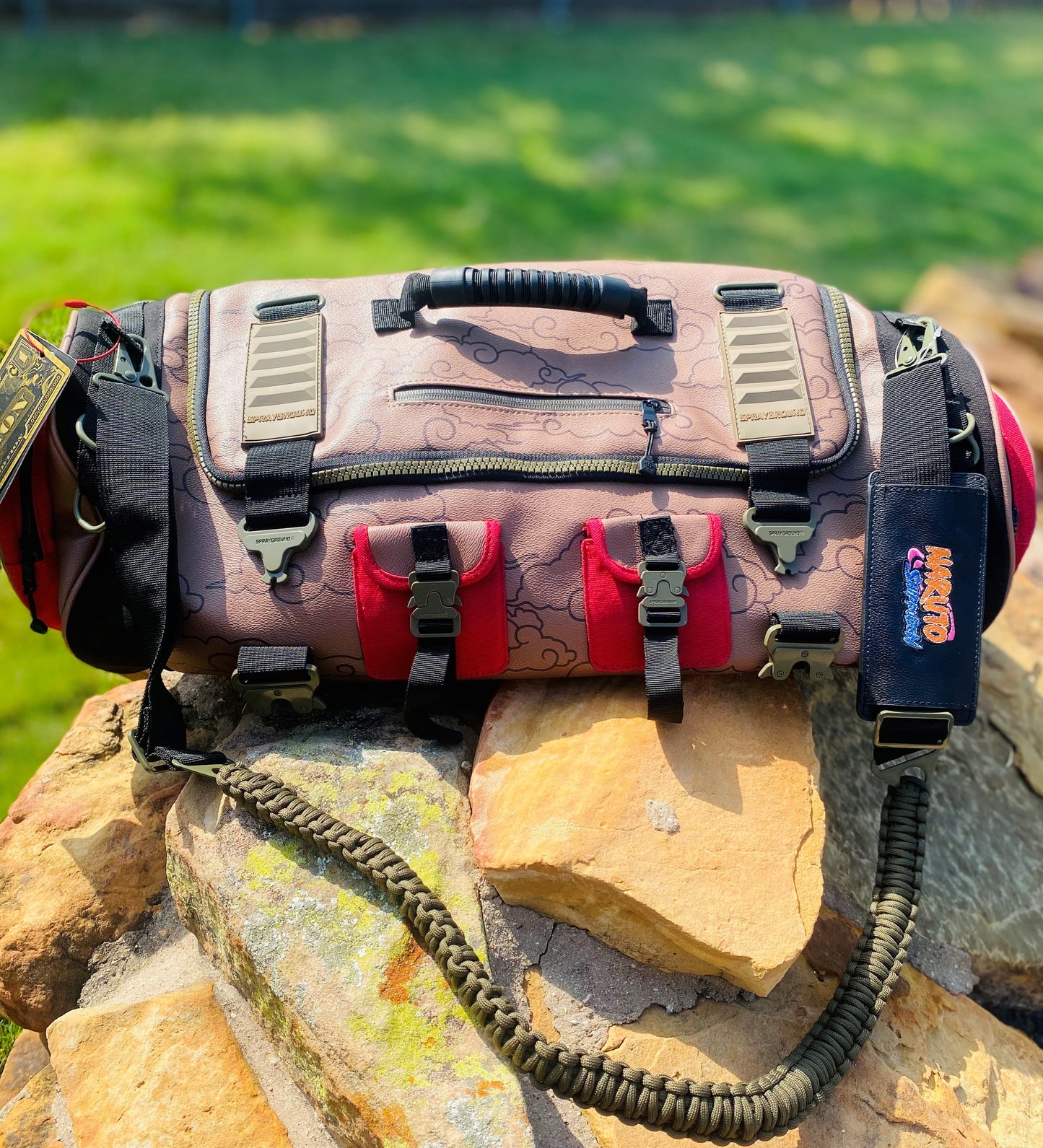 limited edition Sprayground Naruto scroll duffle bag