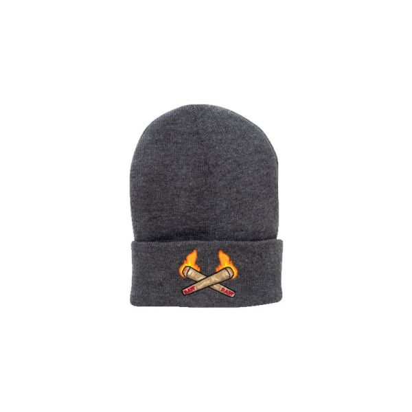raw burning cone beanie